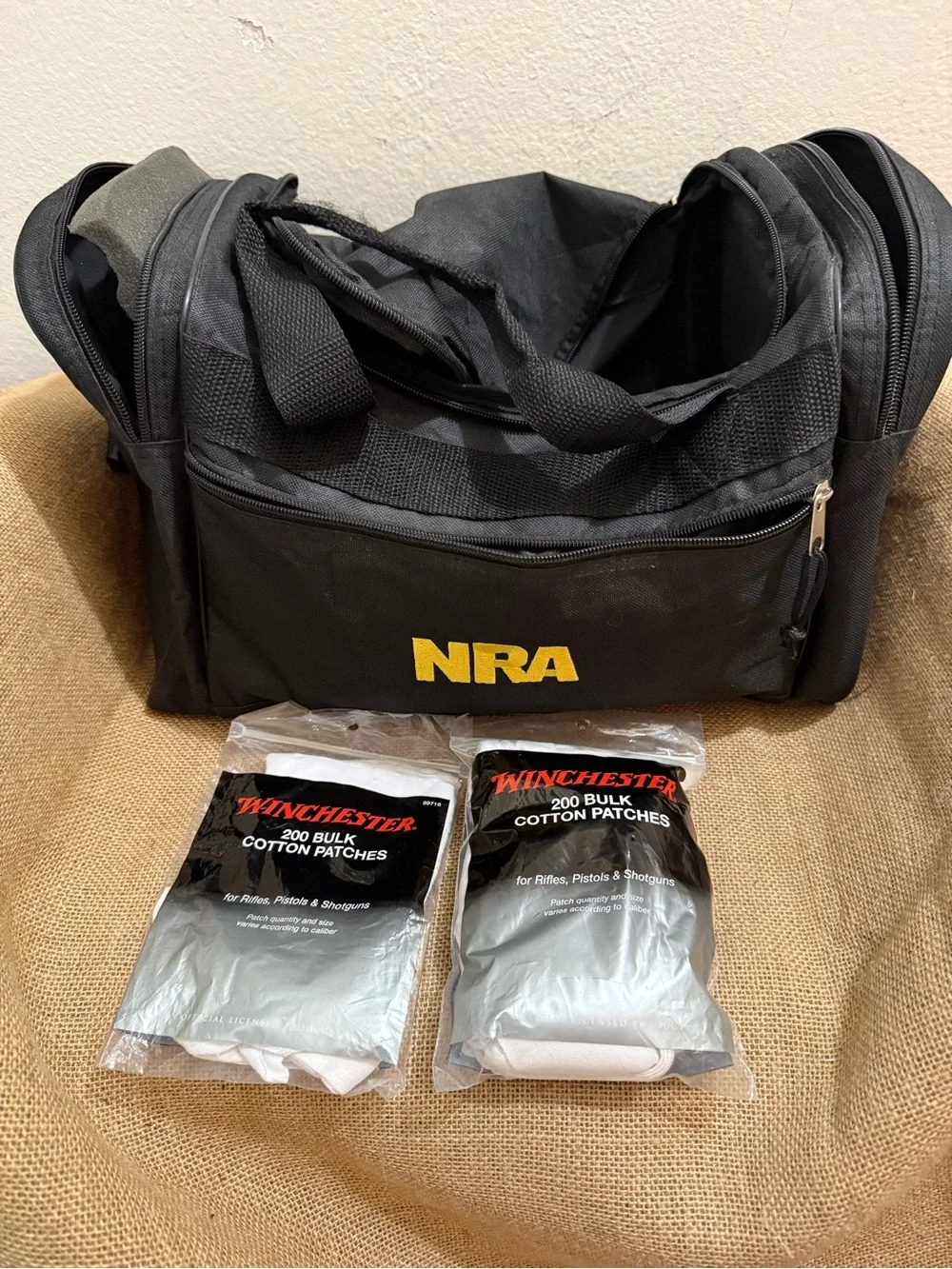 NRA black duffel